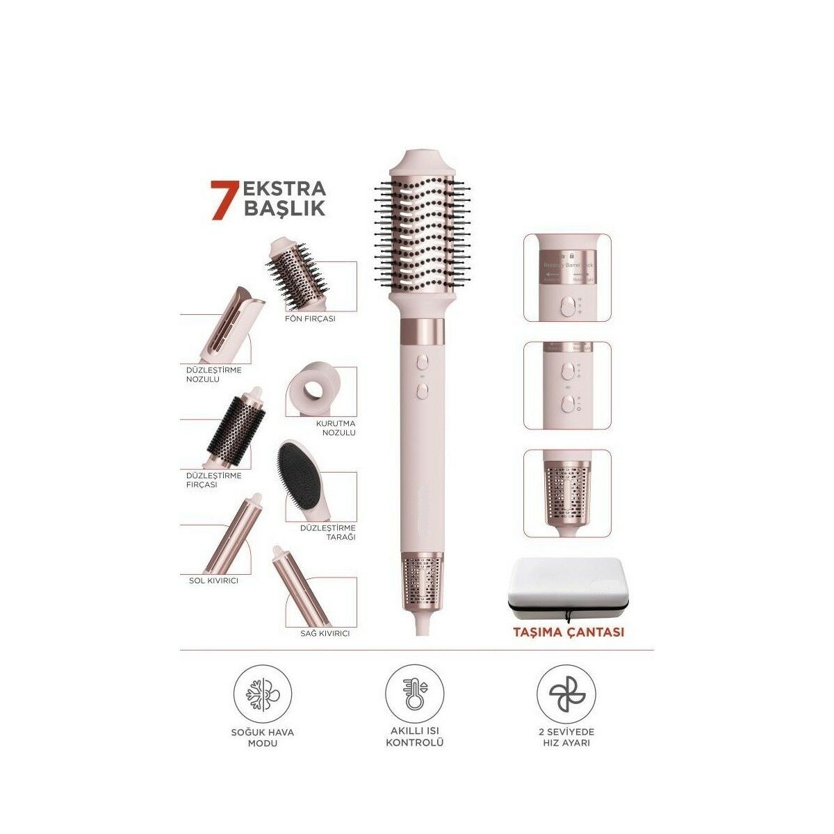 7 In 1 Hava Üflemeli Saç Şekillendirici Airwrap Compact Saç Kurutma Fön Makinesi