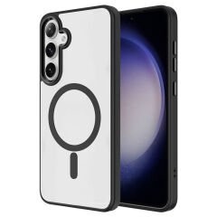 Samsung Galaxy S24 Kılıf Magsafe Şarj Özellikli Krom Magsafe Silikon Kapak