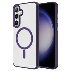 Samsung Galaxy S24 Kılıf Magsafe Şarj Özellikli Krom Magsafe Silikon Kapak