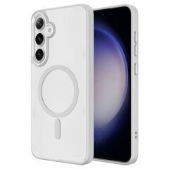 Samsung Galaxy S24 Kılıf Magsafe Şarj Özellikli Krom Magsafe Silikon Kapak