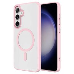 Samsung Galaxy S24 Kılıf Magsafe Şarj Özellikli Krom Magsafe Silikon Kapak