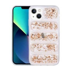 iPhone 13 Kılıf Kamera Korumalı Simli Airbag'li Dalga Kapak