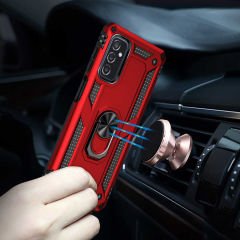 Samsung Galaxy M52 Kılıf Vega Tank Sert Yüzüklü Standlı Zırh Koruma Kapak