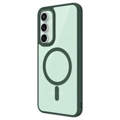 Samsung Galaxy S23 FE Kılıf Wireless Şarj Özellikli Krom Magsafe Silikon Kapak