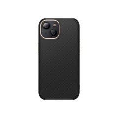 iPhone 15 Plus Kılıf Kablosuz Şarj Özellikli Karbon Fiber Görünümlü Antina Kapak