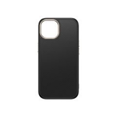 iPhone 15 Plus Kılıf Kablosuz Şarj Özellikli Karbon Fiber Görünümlü Antina Kapak