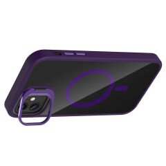 iPhone 11 Kılıf Standlı ve Kamera Lens Hediyeli Kablosuz Şarj Özellikli Etro Kapak