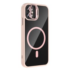 iPhone 11 Kılıf Standlı ve Kamera Lens Hediyeli Kablosuz Şarj Özellikli Etro Kapak