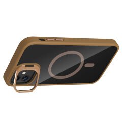 iPhone 11 Kılıf Standlı ve Kamera Lens Hediyeli Kablosuz Şarj Özellikli Etro Kapak