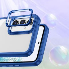 Samsung Galaxy A14 Kılıf Kamera Çıkıntılı Arkası Şeffaf Köşeleri Parlak Renkli Işlemeli Flora Kapak