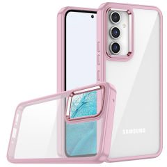 Samsung Galaxy A14 Kılıf Kamera Çıkıntılı Arkası Şeffaf Köşeleri Parlak Renkli Işlemeli Flora Kapak