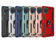 Samsung Galaxy A22 4G Kılıf Vega Tank Sert Yüzüklü Standlı Zırh Koruma Kapak