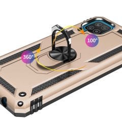 Samsung Galaxy A22 4G Kılıf Vega Tank Sert Yüzüklü Standlı Zırh Koruma Kapak