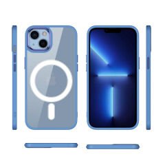 iPhone 13 Kılıf Wireless Şarj Özellikli Krom Magsafe Silikon Kapak