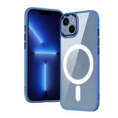 iPhone 13 Kılıf Wireless Şarj Özellikli Krom Magsafe Silikon Kapak