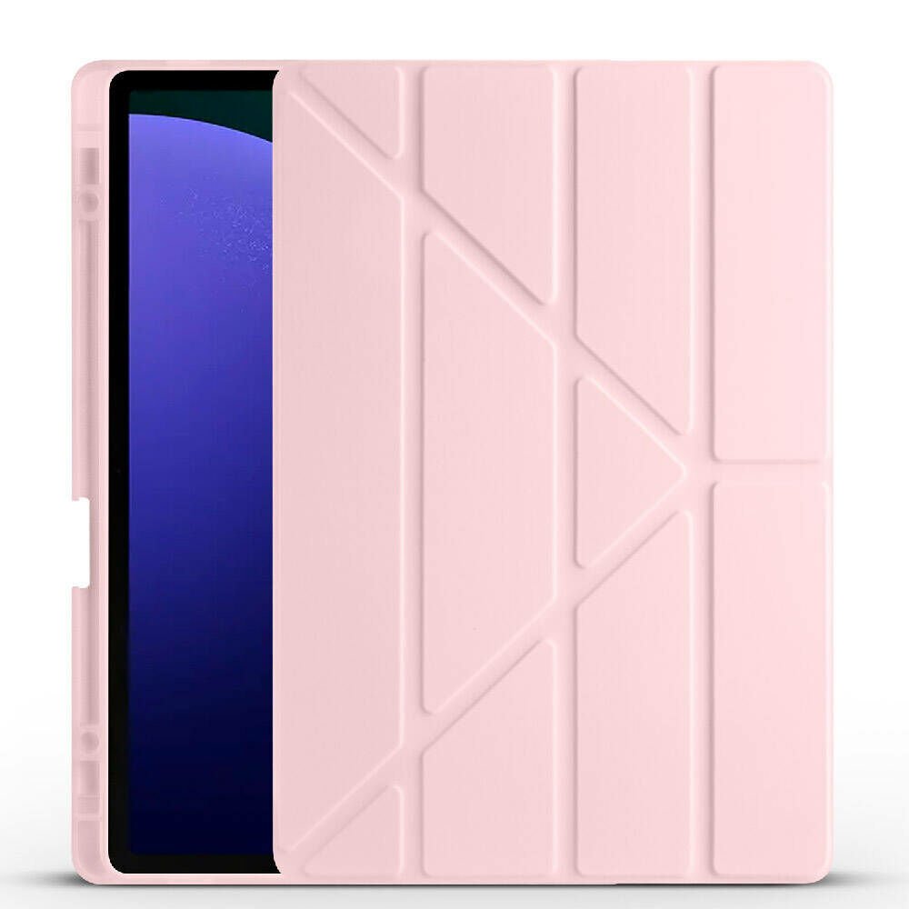 Samsung Galaxy Tab S9 Plus Kılıf Tri Folding Kalem Bölmeli Standlı Kılıf