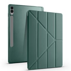 Samsung Galaxy Tab S9 Plus Kılıf Tri Folding Kalem Bölmeli Standlı Kılıf
