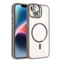 iPhone 14 Kılıf Standlı ve Kamera Lens Hediyeli Kablosuz Şarj Özellikli Etro Kapak