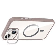 iPhone 14 Kılıf Standlı ve Kamera Lens Hediyeli Kablosuz Şarj Özellikli Etro Kapak