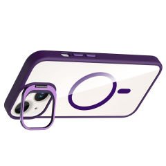 iPhone 14 Kılıf Standlı ve Kamera Lens Hediyeli Kablosuz Şarj Özellikli Etro Kapak