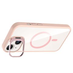 iPhone 14 Kılıf Standlı ve Kamera Lens Hediyeli Kablosuz Şarj Özellikli Etro Kapak