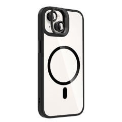 iPhone 14 Kılıf Standlı ve Kamera Lens Hediyeli Kablosuz Şarj Özellikli Etro Kapak