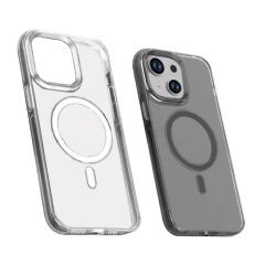 iPhone 15 Plus Kılıf Wireless Şarj Özellikli Şeffaf Efsane Kapak Kılıf