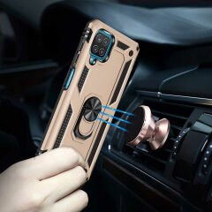 Samsung Galaxy M32 Kılıf Vega Tank Sert Yüzüklü Standlı Zırh Koruma Kapak