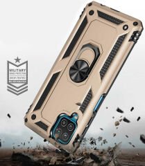 Samsung Galaxy M32 Kılıf Vega Tank Sert Yüzüklü Standlı Zırh Koruma Kapak