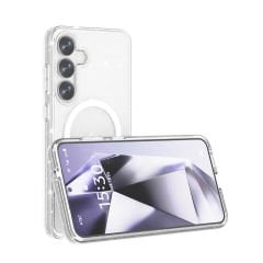 Samsung Galaxy S25 Plus Kılıf Magsafe Şarj Özellikli Parlayan Simli Saydam Renkli Allstar Kapak