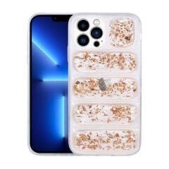 iPhone 13 Pro Max Kılıf Kamera Korumalı Simli Airbag'li Dalga Kapak