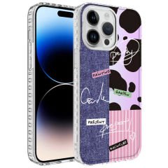 iPhone 14 Pro Kılıf Airbag Kenarlı Renkli Desenli Silikon Elegans Kapak