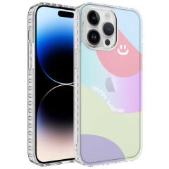 iPhone 14 Pro Kılıf Airbag Kenarlı Renkli Desenli Silikon Elegans Kapak