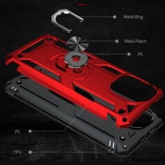 Xiaomi Mi 11 Lite Kılıf Vega Tank Sert Yüzüklü Standlı Zırh Koruma Kapak
