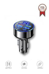 Süper Hızlı 66W 6 Girişli 2 Type-C + 4 Usb Girişli Araç Şarj Başliği