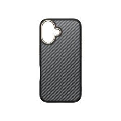 iPhone 16 Kılıf Kablosuz Şarj Özellikli Karbon Fiber Görünümlü Antina Kapak