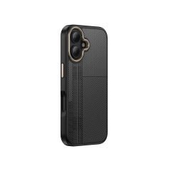 iPhone 16 Kılıf Kablosuz Şarj Özellikli Karbon Fiber Görünümlü Antina Kapak