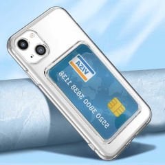 iPhone 13 Kılıf Kartlıklı Şeffaf  Setra Clear Silikon Kapak