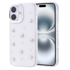 iPhone 16 Kılıf Airbag Tasarımlı Simli Şeffaf Kutup Kapak