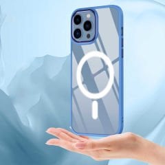 iPhone 13 Pro Max Kılıf Wireless Şarj Özellikli Krom Magsafe Silikon Kapak