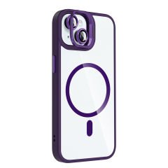 iPhone 15 Kılıf Standlı ve Kamera Lens Hediyeli Kablosuz Şarj Özellikli Etro Kapak