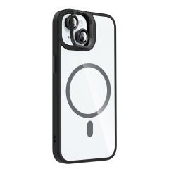 iPhone 15 Kılıf Standlı ve Kamera Lens Hediyeli Kablosuz Şarj Özellikli Etro Kapak