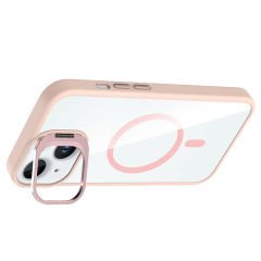 iPhone 15 Kılıf Standlı ve Kamera Lens Hediyeli Kablosuz Şarj Özellikli Etro Kapak