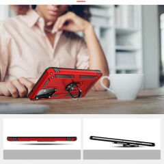 Samsung Galaxy A72 Kılıf Vega Tank Sert Yüzüklü Standlı Zırh Koruma Kapak