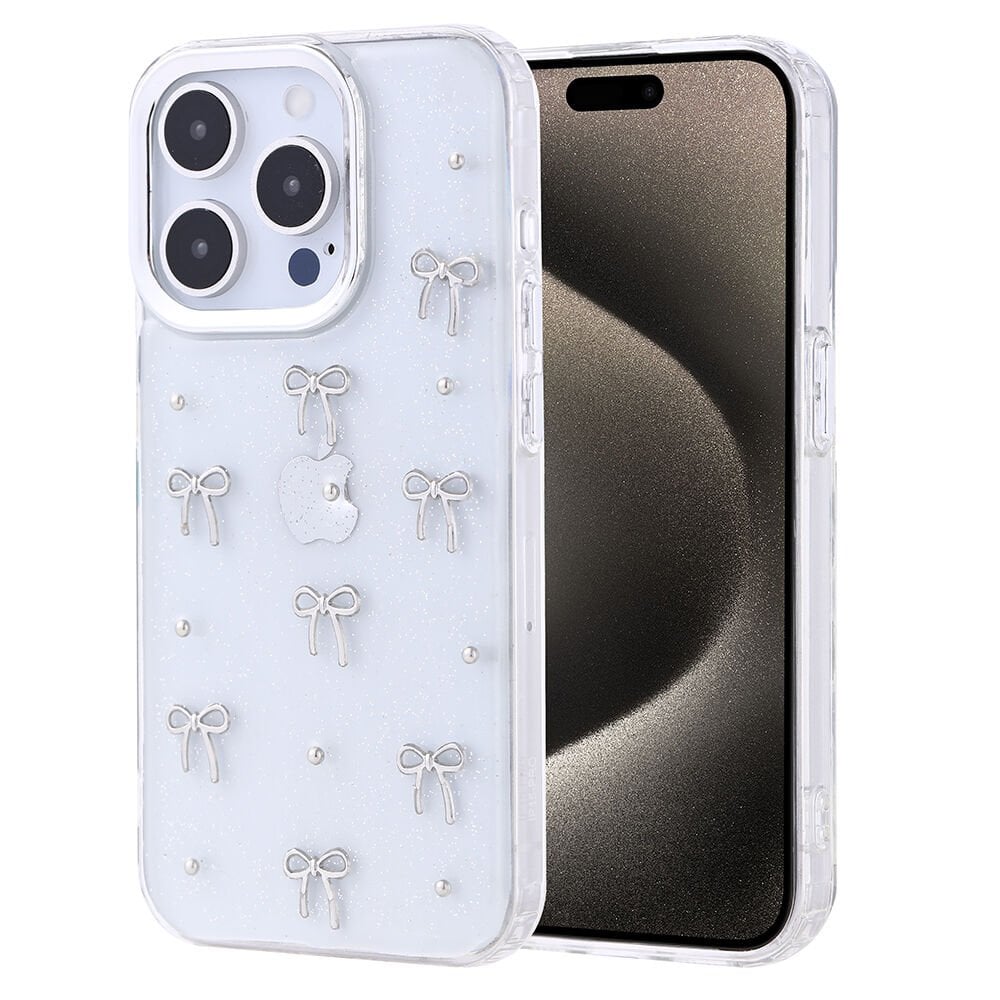 iPhone 15 Pro Kılıf Airbag Tasarımlı Simli Şeffaf Kutup Kapak