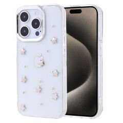 iPhone 15 Pro Kılıf Airbag Tasarımlı Simli Şeffaf Kutup Kapak