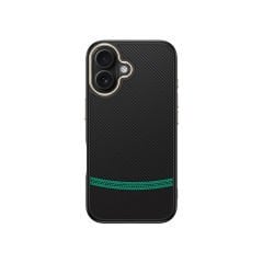 iPhone 16 Plus Kılıf Kablosuz Şarj Özellikli Karbon Fiber Görünümlü Antina Kapak