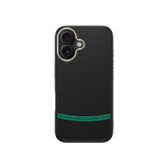 iPhone 16 Plus Kılıf Kablosuz Şarj Özellikli Karbon Fiber Görünümlü Antina Kapak