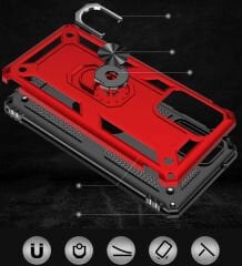 Samsung Galaxy A52 Kılıf Vega Tank Sert Yüzüklü Standlı Zırh Koruma Kapak