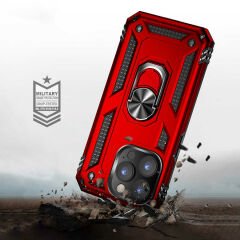 iPhone 14 Pro Kılıf Vega Tank Sert Yüzüklü Standlı Zırh Koruma Kapak